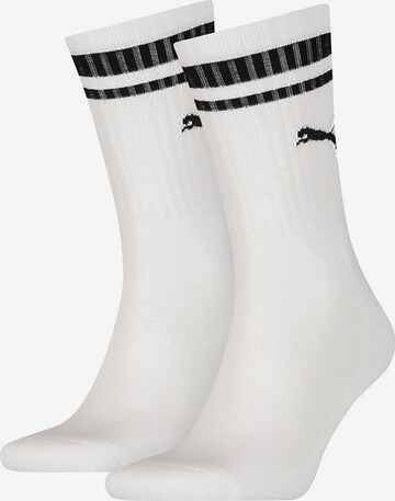 PUMA Athletic Socks in White: front