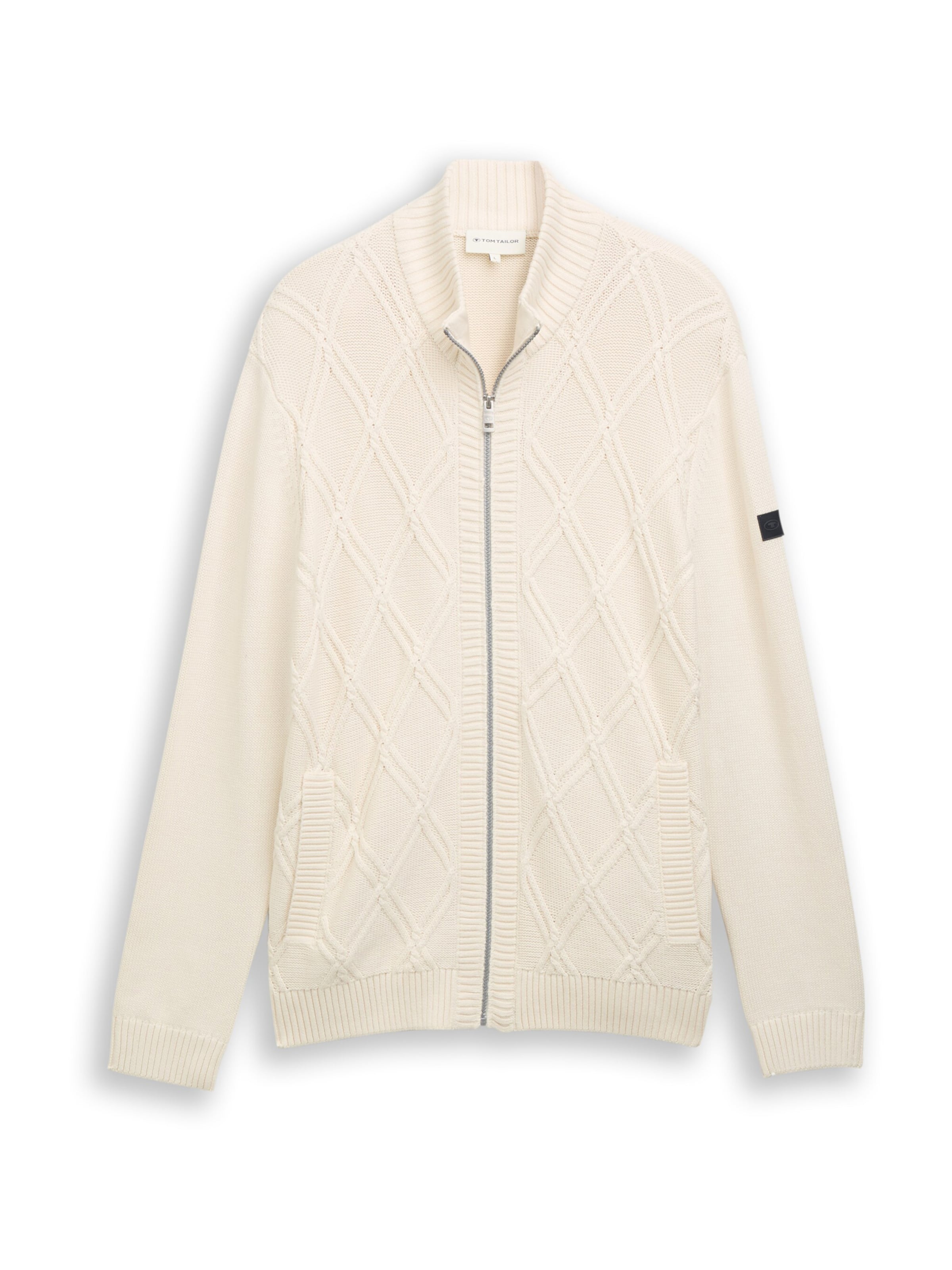 Vestes en maille TOM TAILOR en blanc : devant