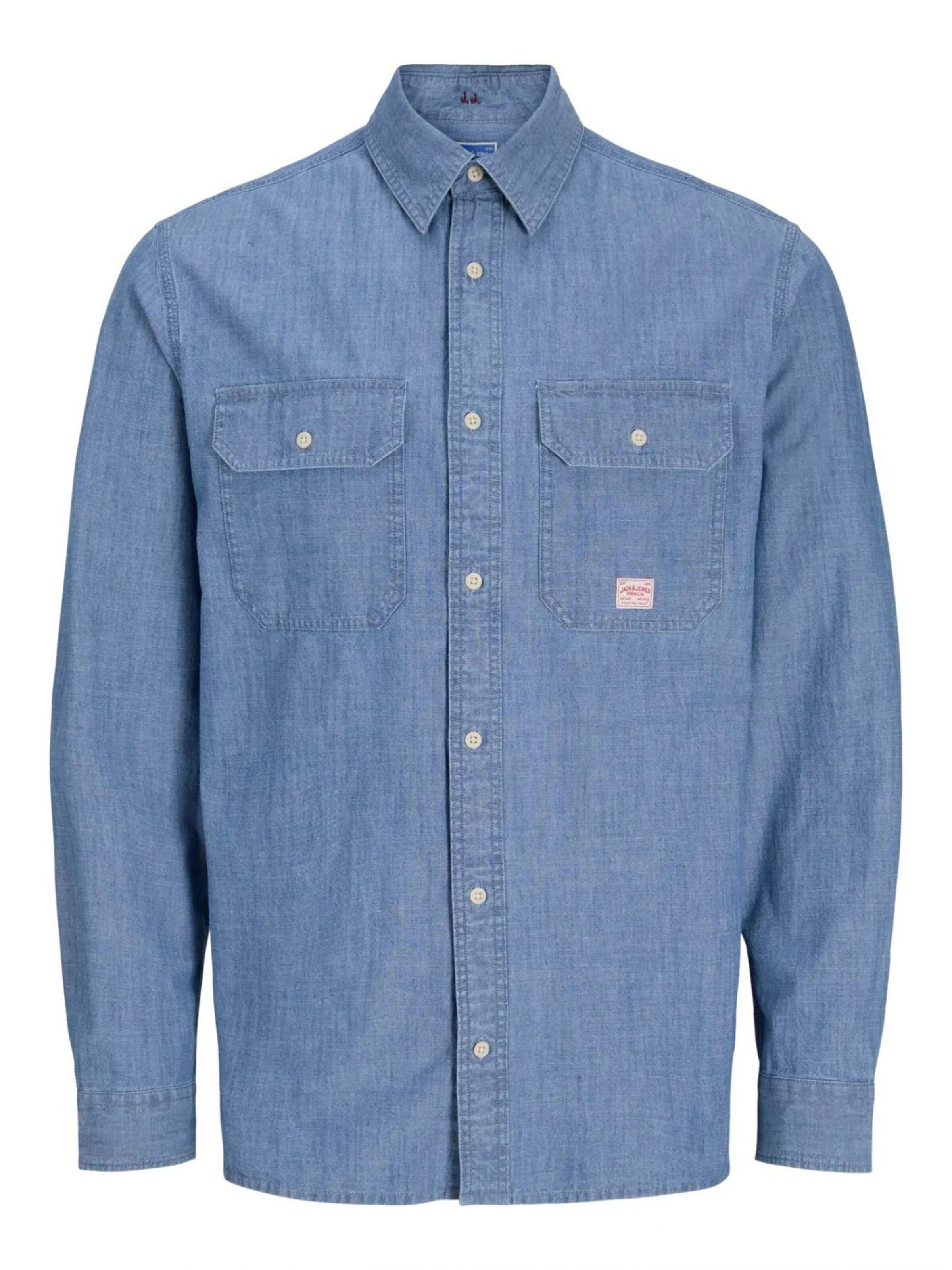 Coupe regular Chemise Jacks & Jones en bleu : devant