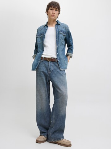Wide Leg Jean 'JJIDAVE JJCOOPER' JACK & JONES en bleu