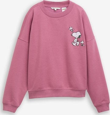 Sweat-shirt 'Snoopy' TOM TAILOR DENIM en violet : devant