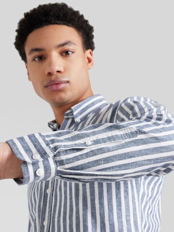 Lindbergh Slim fit Button Up Shirt in Blue
