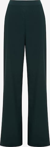 Tussah Štandardný strih Plisované nohavice 'DREW' - Zelená: predná strana