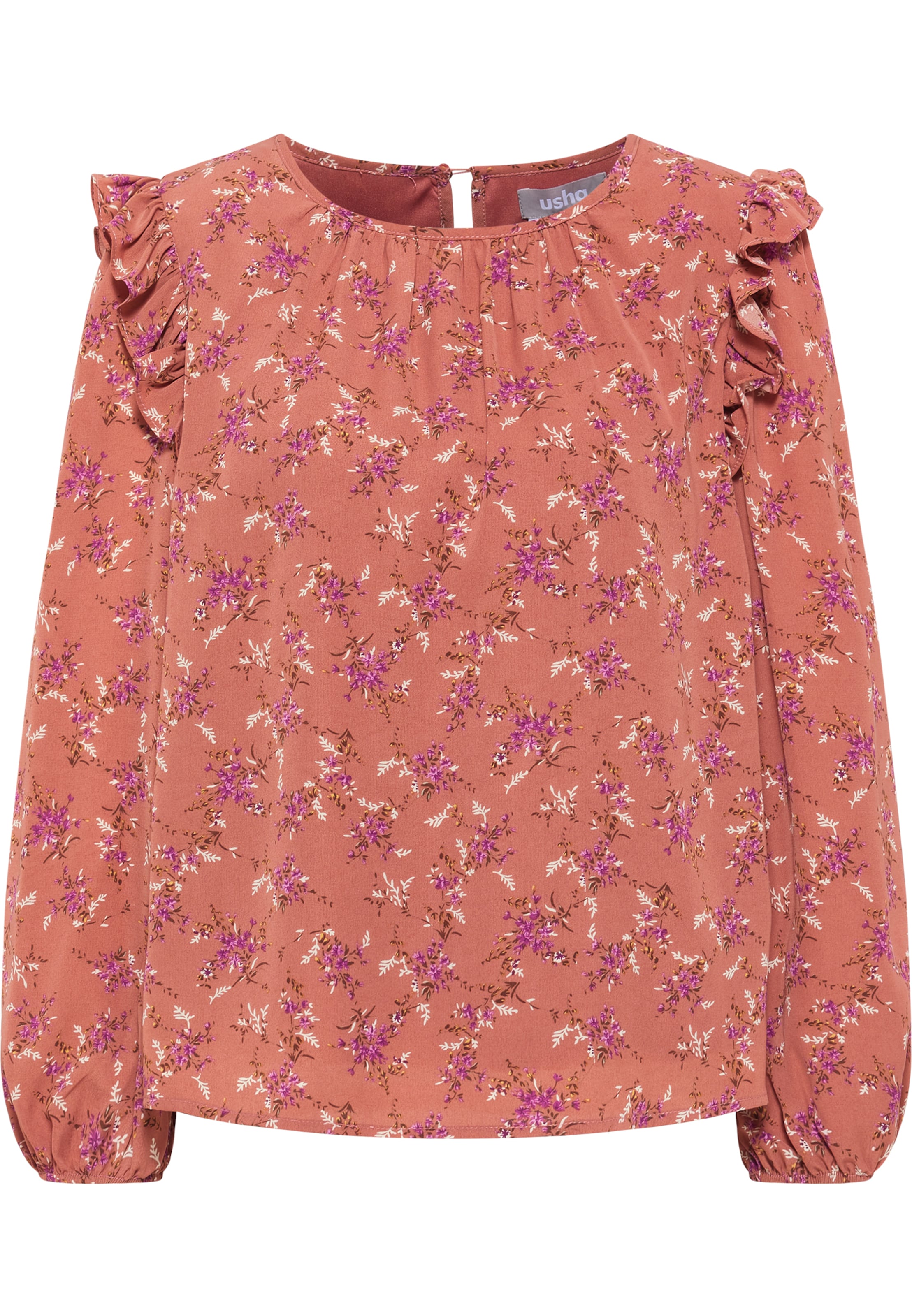 Usha Blouse in Brown / Cyclamen / Melon / White, Item view