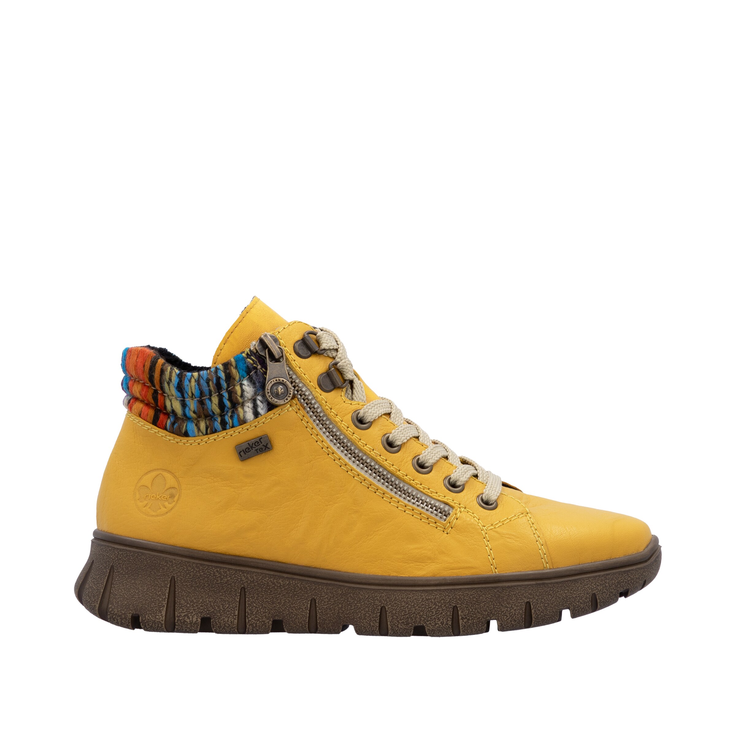 Rieker Lace-Up Ankle Boots in Yellow
