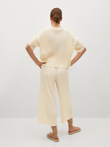 MANGO Wide Leg Housut 'WILD' värissä beige