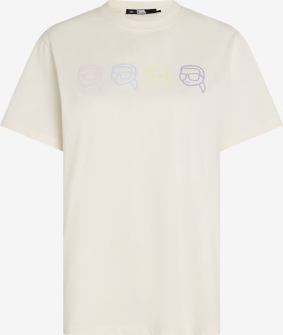 Karl Lagerfeld T-shirt i pastellblå / pastellgul / svart / vit, Produktvy