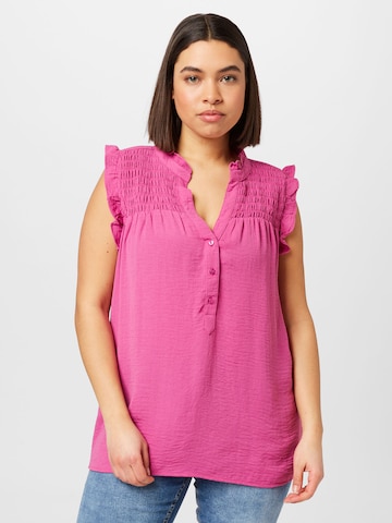 ONLY Carmakoma - Blusa 'Tita' em roxo: frente