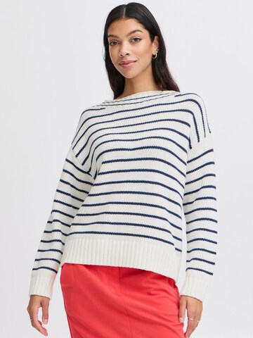 b.young - Pullover ' BYNAGLA STRIPED JUMPER - ' em branco