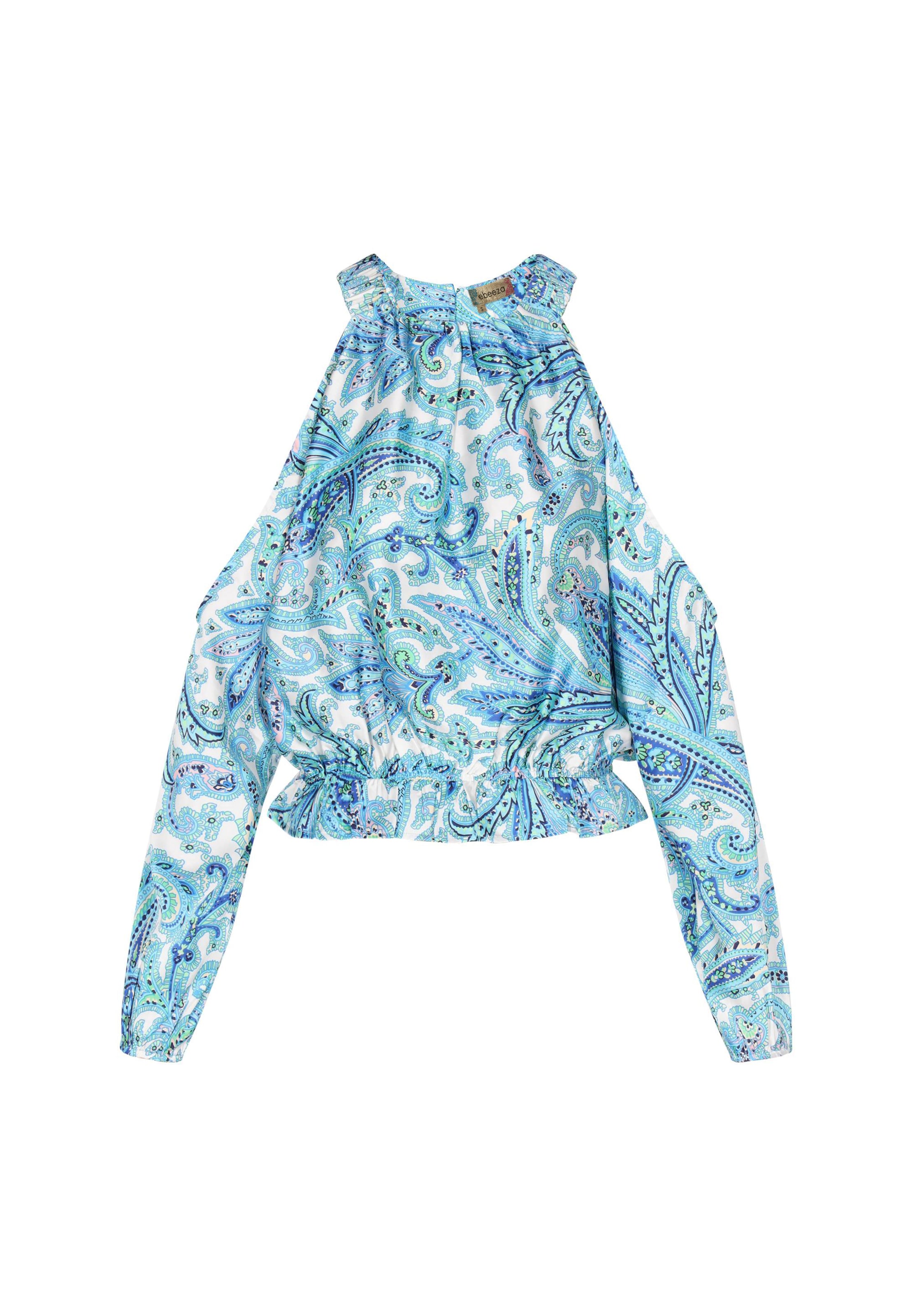ebeeza Chemisier 'Spring Summer' en bleu / azur / menthe / blanc, Vue avec produit