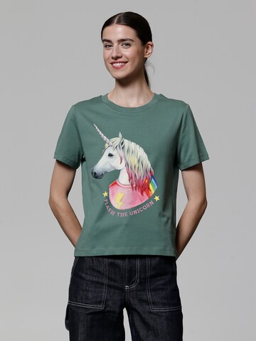 T-shirt 'Flash, the unicorn' Watapparel en vert : devant