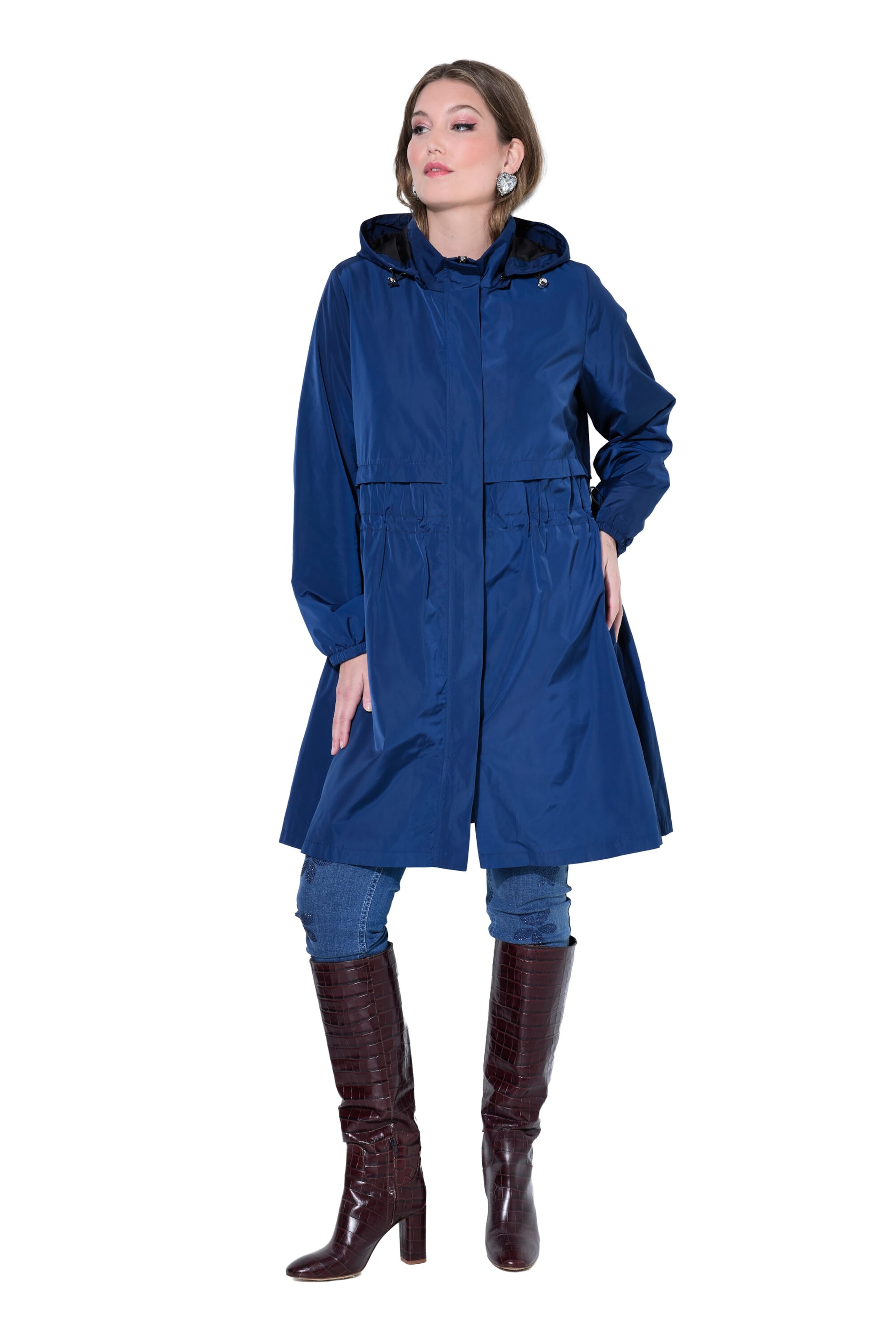 MIAMODA Between-seasons coat in Blue: front