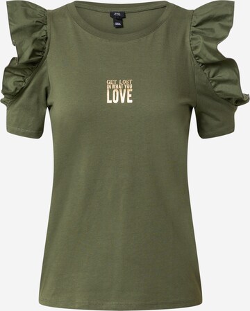 Tricou 'LOVE' de la River Island pe verde: față