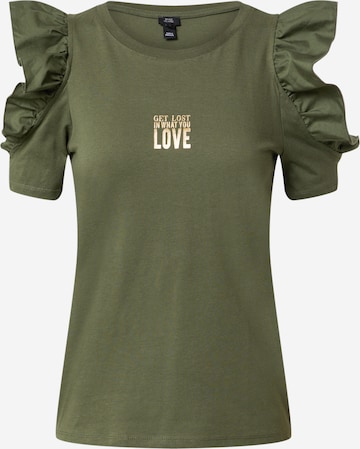 T-shirt 'LOVE' River Island en vert : devant