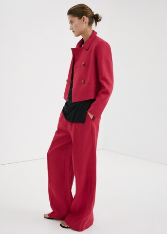 MANGO Regular Pleat-Front Pants 'Listela' in Red
