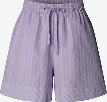 PIECES Loosefit Broek in Lila: voorkant