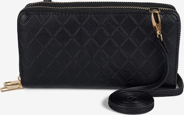 styleBREAKER Crossbody bag '2 in 1 Umhängetasche - Geldbörse Rauten' in Black: front