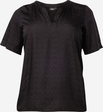 Zizzi Blouse 'MARLEY' in Zwart: voorkant