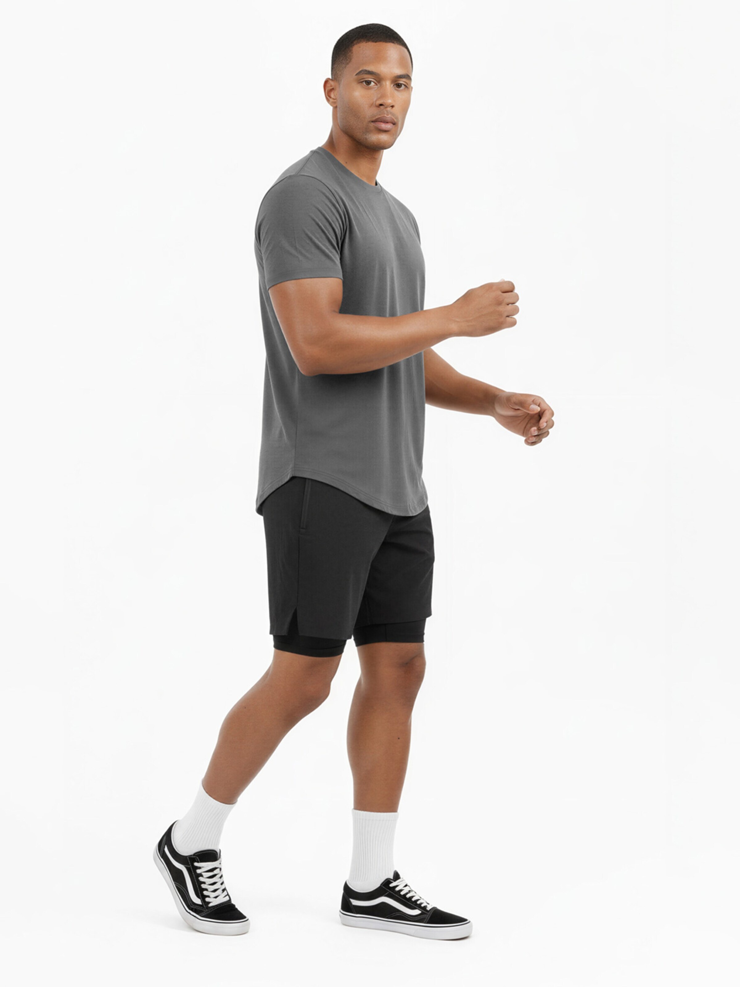 SIXLAB Shirt 'Round T-Shirt' in Grey