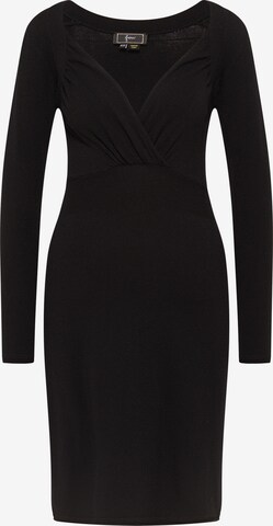faina Stickad klänning i svart: framsida