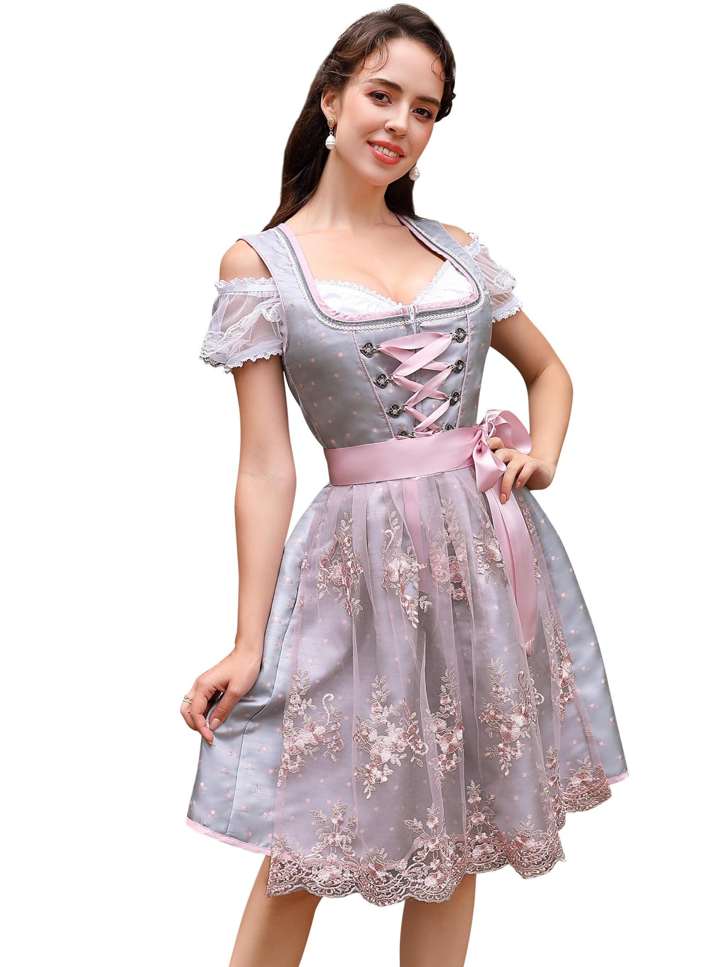 Yesfashion Dirndl‌‌‌ in Grau: Vorderseite