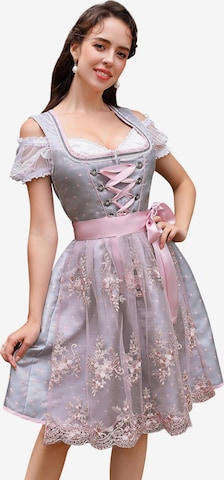 Yesfashion Dirndl in Grau: Vorderseite