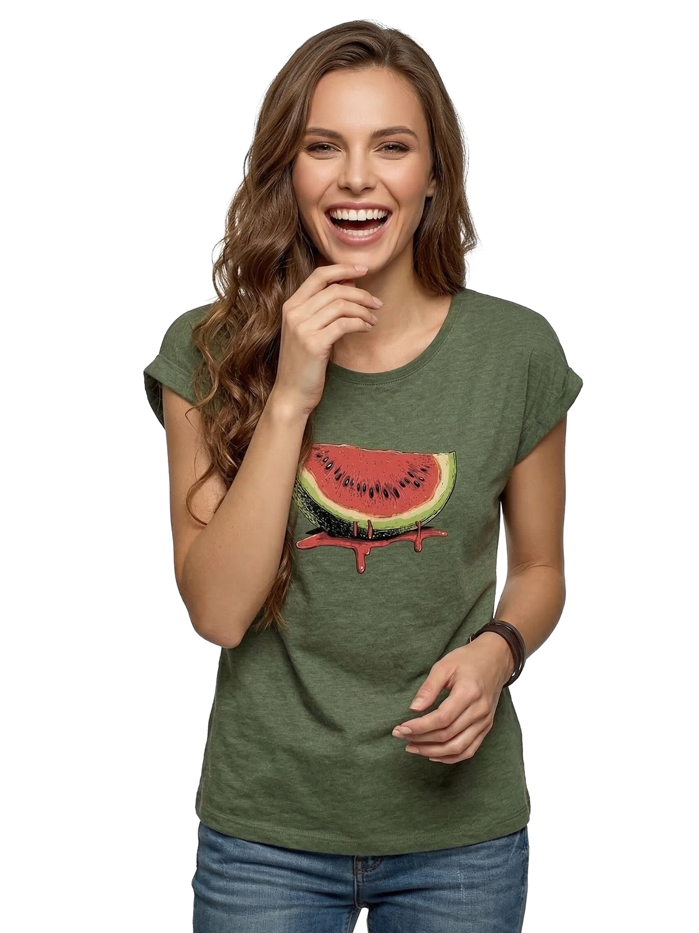 MAKAYA Shirt 'Watermelon' in Green