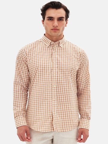 D’S Damat Overhemd in Beige: voorkant