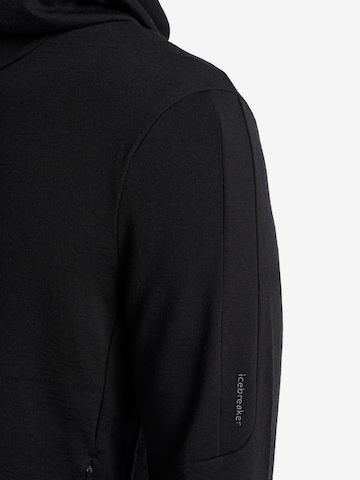 ICEBREAKER Athletic Zip-Up Hoodie 'Quantum III' in Black