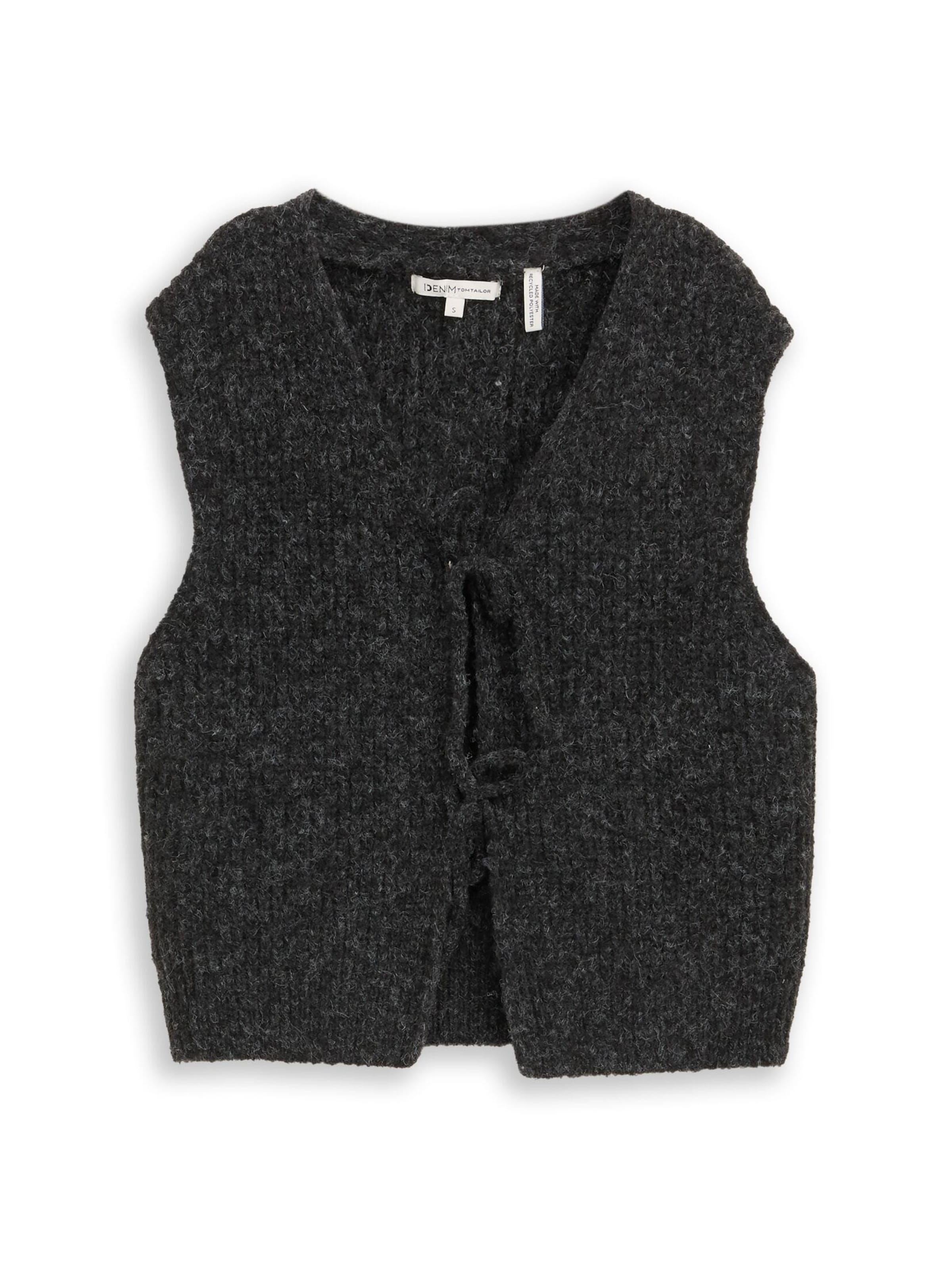 Vestă tricotată de la TOM TAILOR DENIM pe gri: față