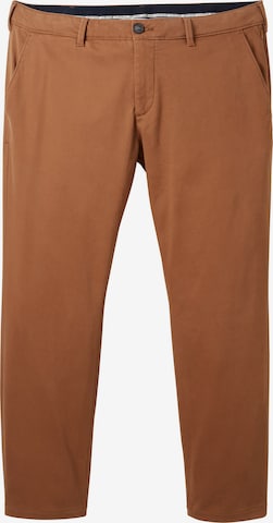 TOM TAILOR Men + Regular Chino Pants 'THERMOLITE' in Brown: front