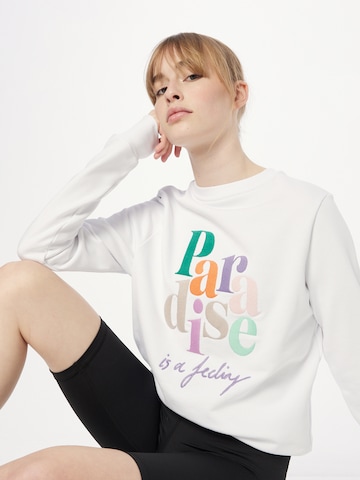 Hey Honey Athletic Sweatshirt 'PARADISE' in White