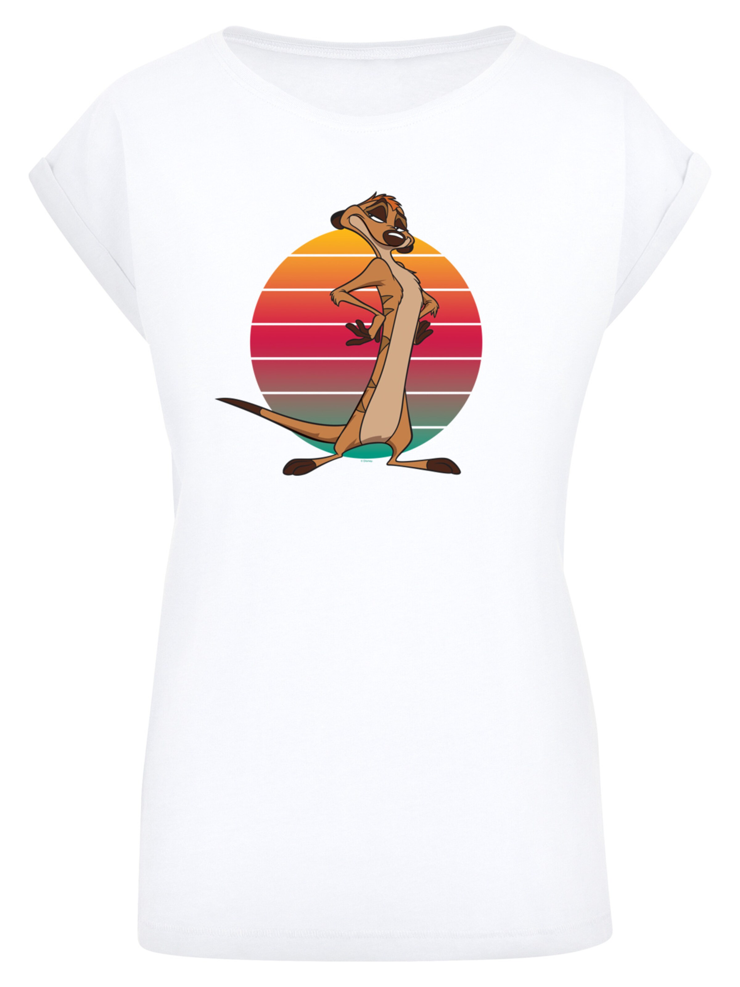 F4NT4STIC T-Shirt 'Disney König der Löwen Timon Sunset' in Weiß: Vorderseite
