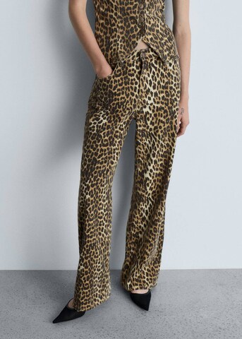 MANGO Loose fit Jeans 'Leo' in Brown: front