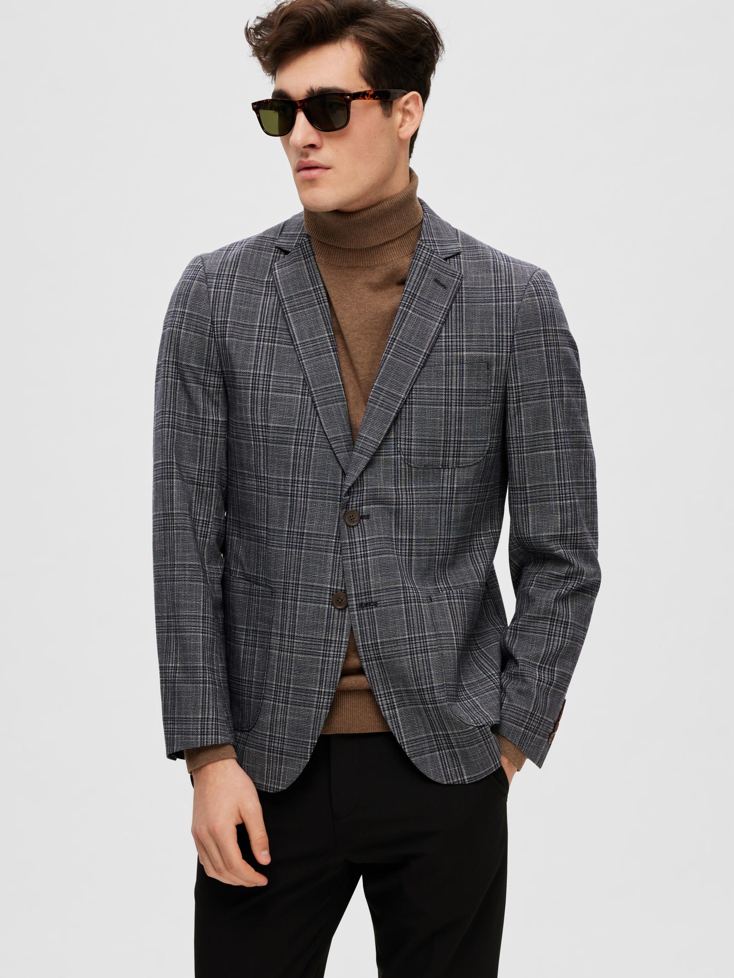 Coupe regular Veste de costume SELECTED HOMME en Bleu Marine Gris Fonce ABOUT YOU