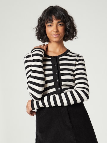 A LOT LESS Knit Cardigan 'Farina' in Black: front