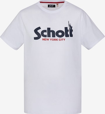 T-Shirt Schott NYC en blanc : devant