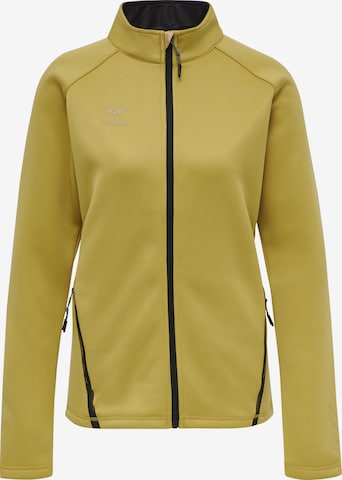 Hummel Athletic Zip-Up Hoodie 'CIMA' in Yellow: front