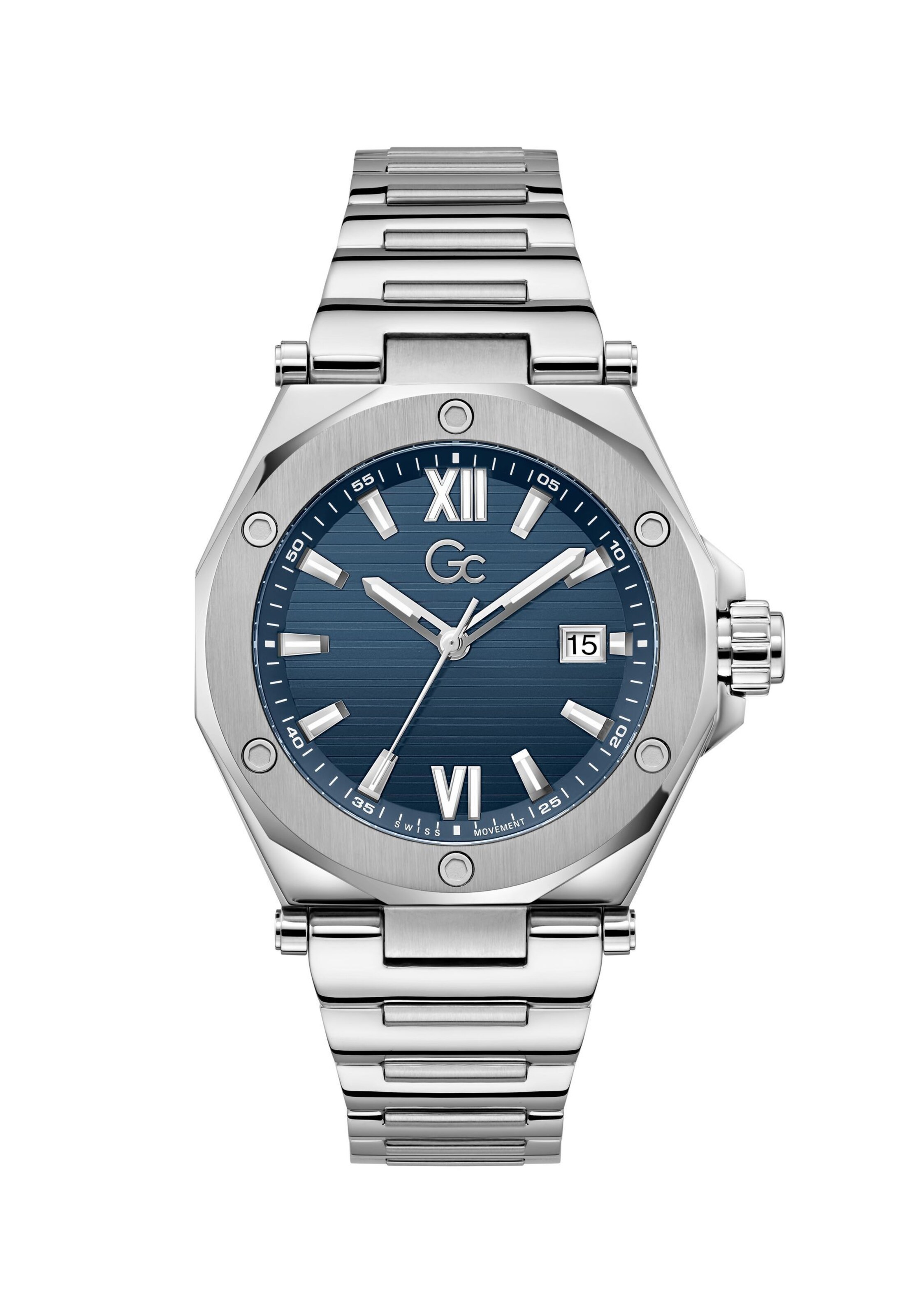 Gc Analoog horloge 'Gc Legacy Sleek' in Zilver: voorkant
