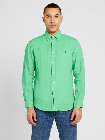 Polo Ralph Lauren Средняя посадка Рубашка в Зеленый: спереди