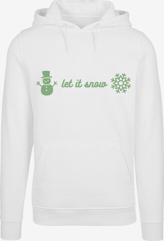 Sweat-shirt 'Weihnachten let it snow' F4NT4STIC en blanc : devant