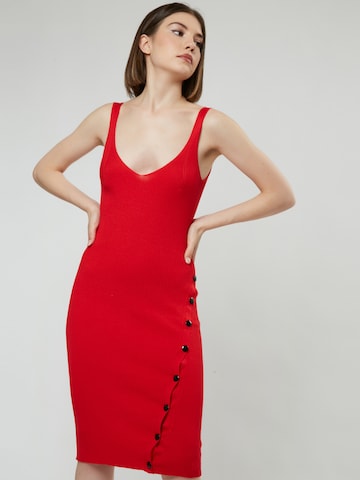 Influencer Dress in Red: front