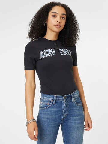 T-shirt AÉROPOSTALE en noir : devant