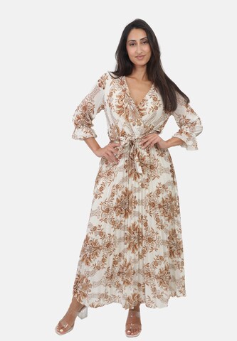 Elara Kleid in Beige: Vorderseite