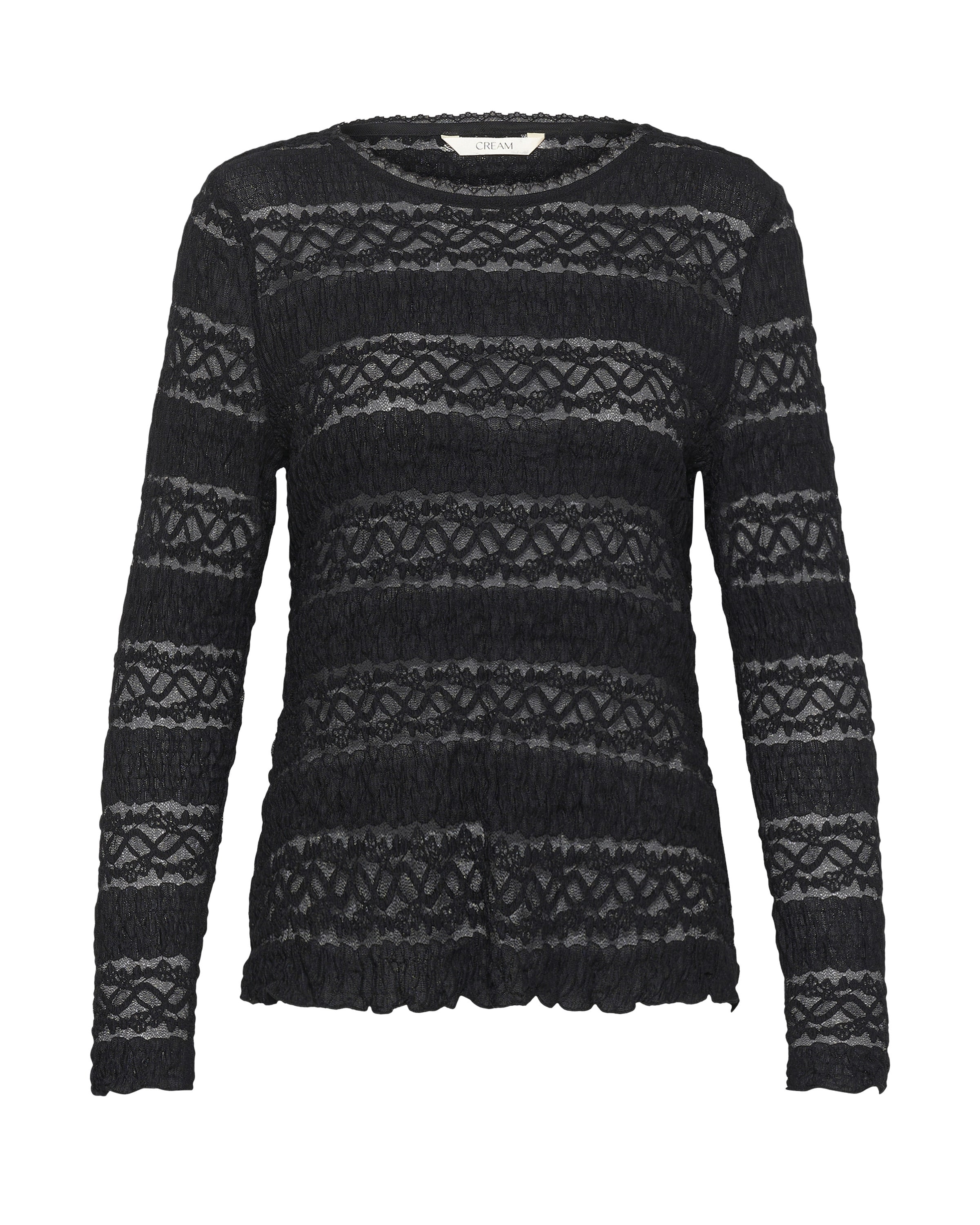 Cream Shirt 'Rosel' in Zwart: voorkant