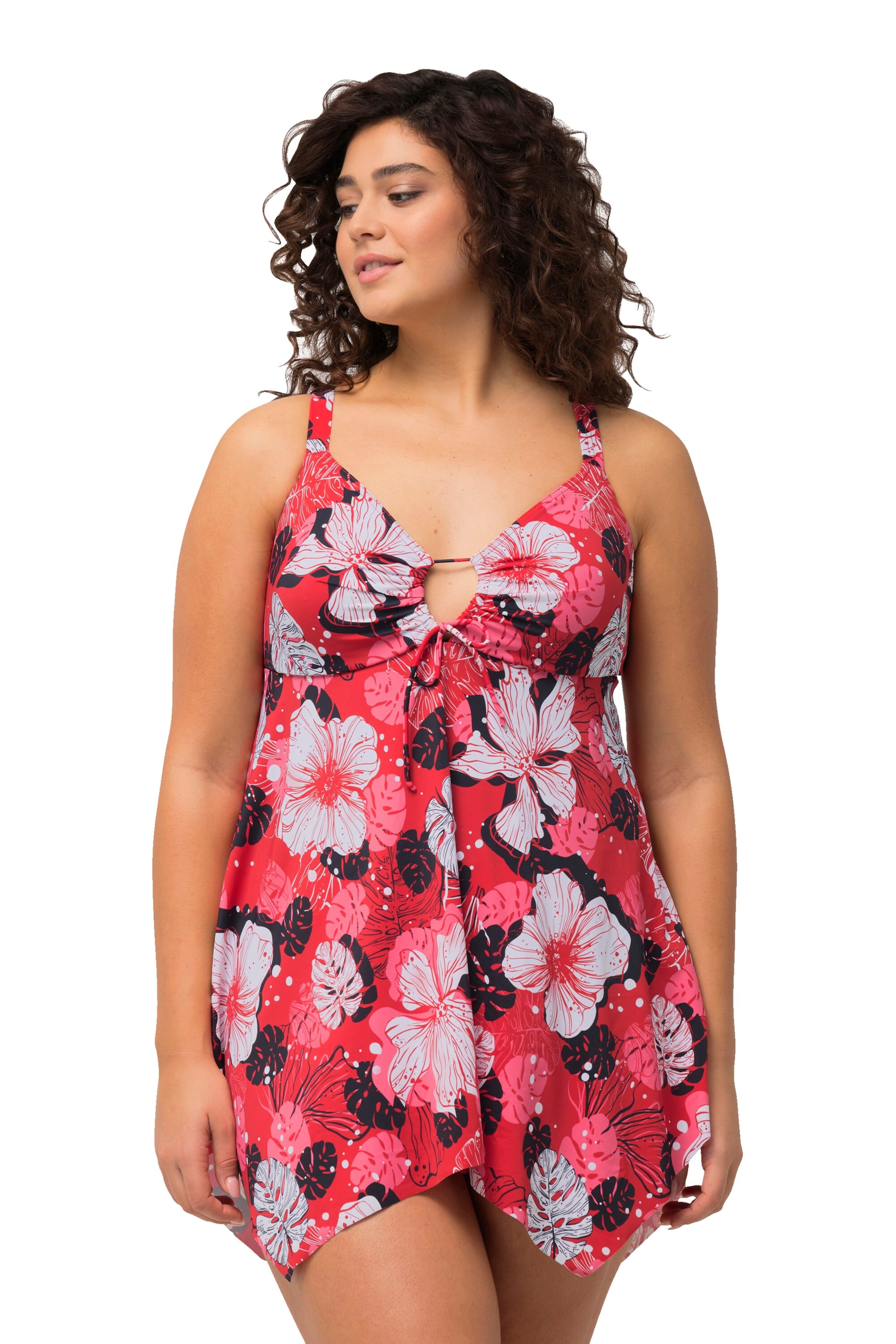 Ulla Popken Badeanzug in Rot: Vorderseite