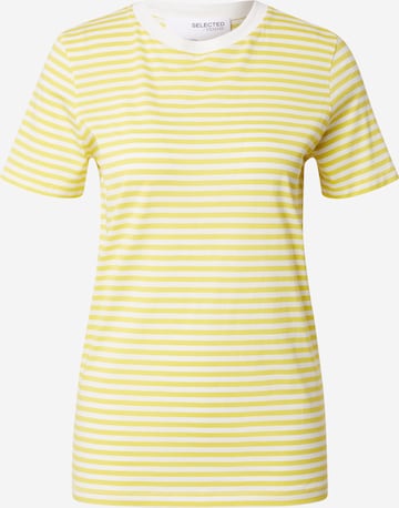 T-shirt SELECTED FEMME en jaune : devant