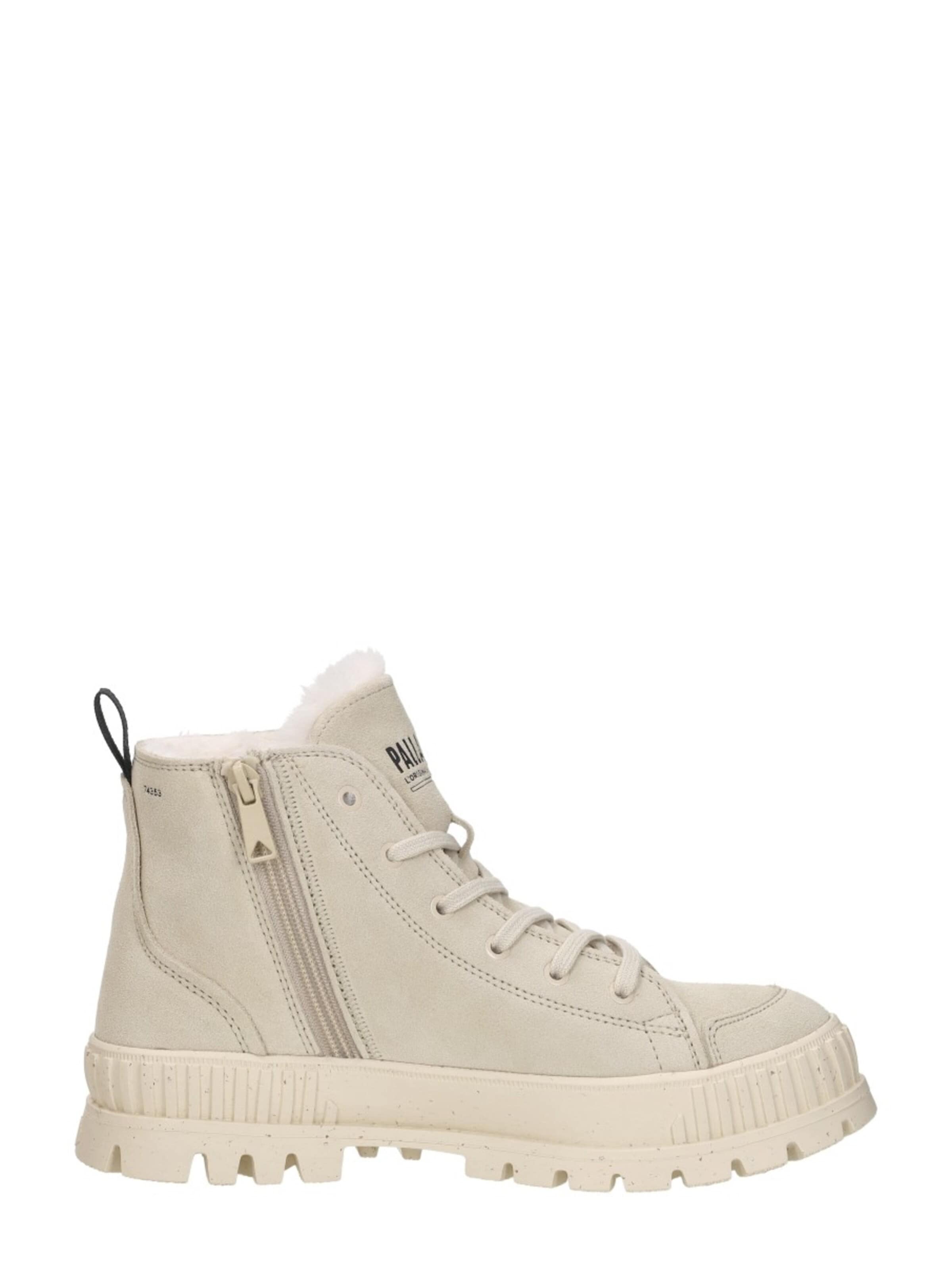 Palladium Lace-up bootie 'Pallashock Zip Warm' in Beige