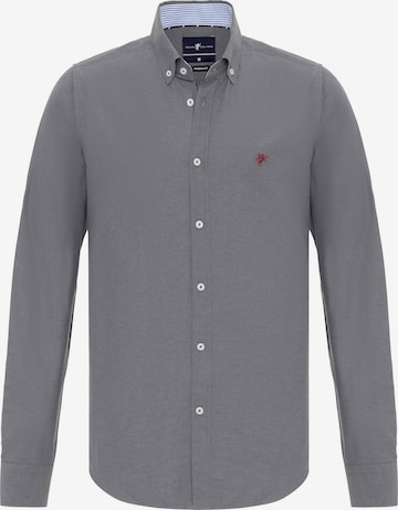 DENIM CULTURE Regular fit Button Up Shirt 'CURTIS' in Grey: front