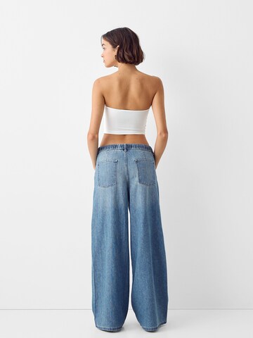 Wide Leg Jean Bershka en bleu